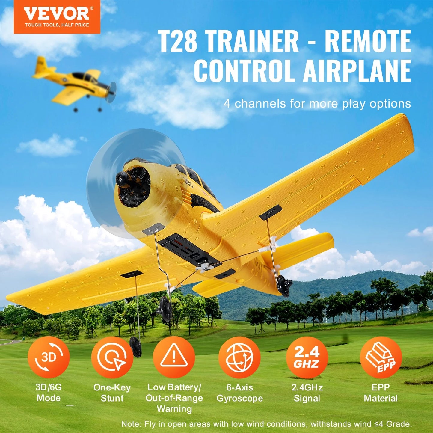 VEVOR Avión de entrenamiento RC - VEVOR RC Airplane Trainer Aircraft EPP Foam RC Plane Toy 2.4 Ghz Remote Control