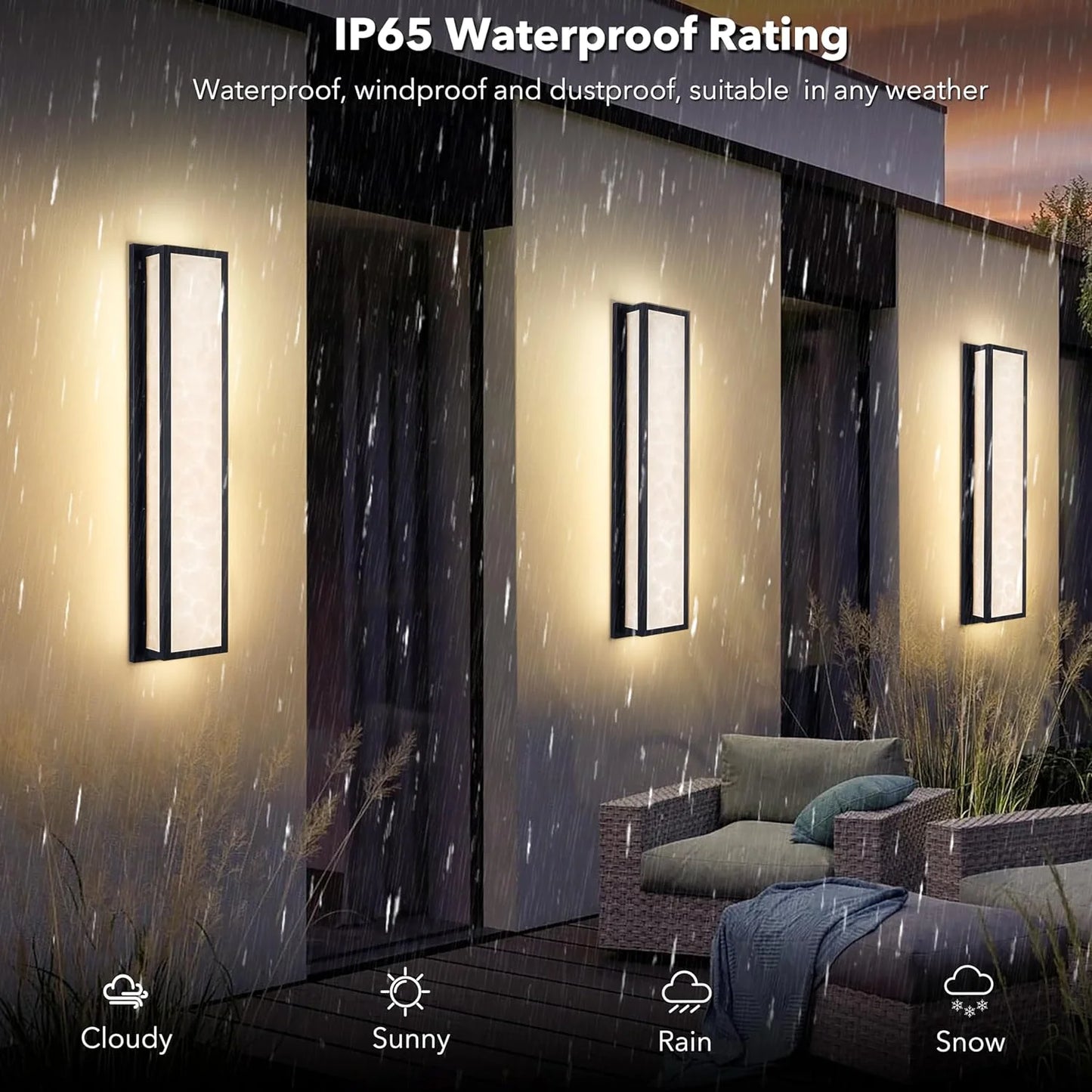 Aplique de pared exterior de mármol para porche delantero -Waterproof Marble Front Porch Light Exterior Wall Sconce  