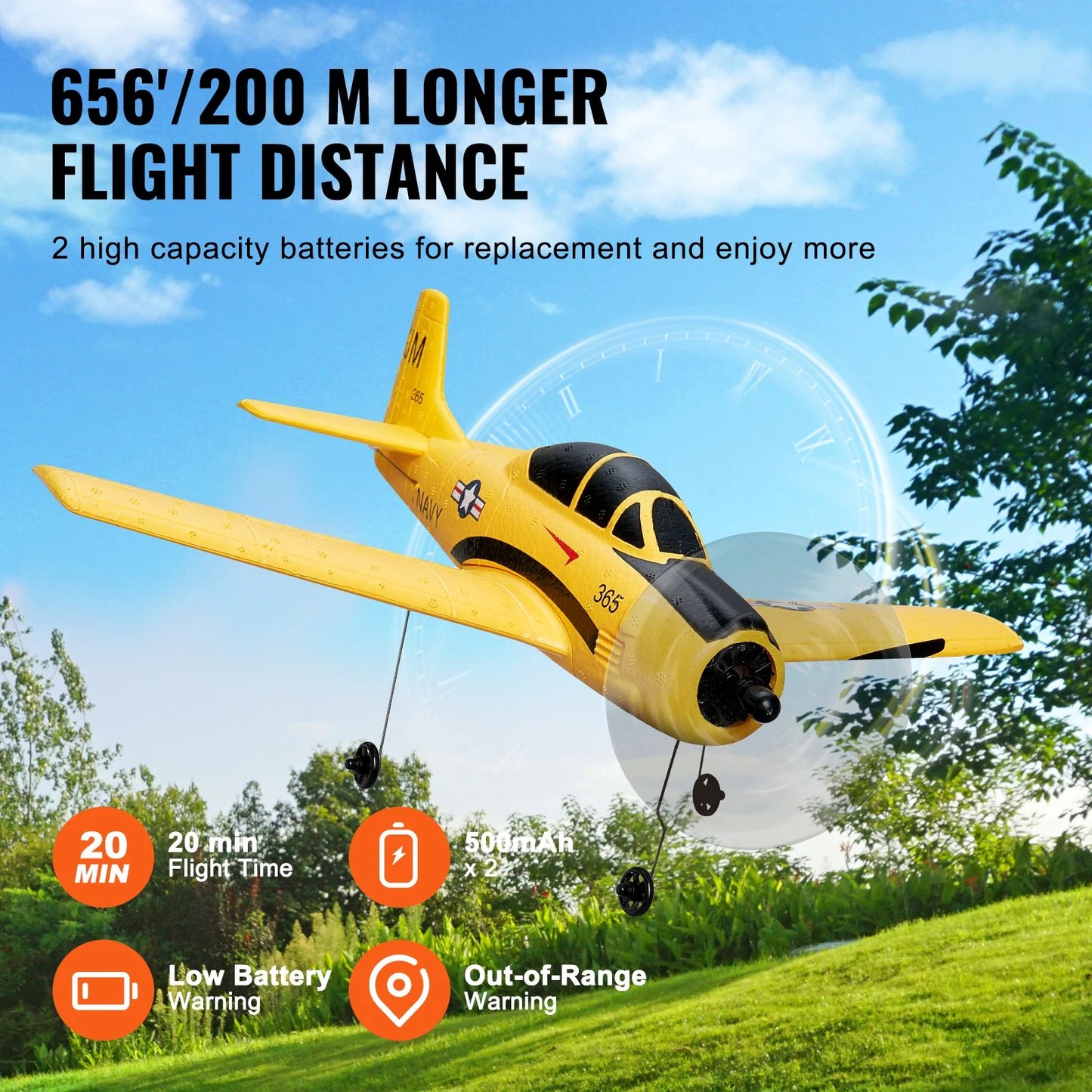 VEVOR Avión de entrenamiento RC - VEVOR RC Airplane Trainer Aircraft EPP Foam RC Plane Toy 2.4 Ghz Remote Control