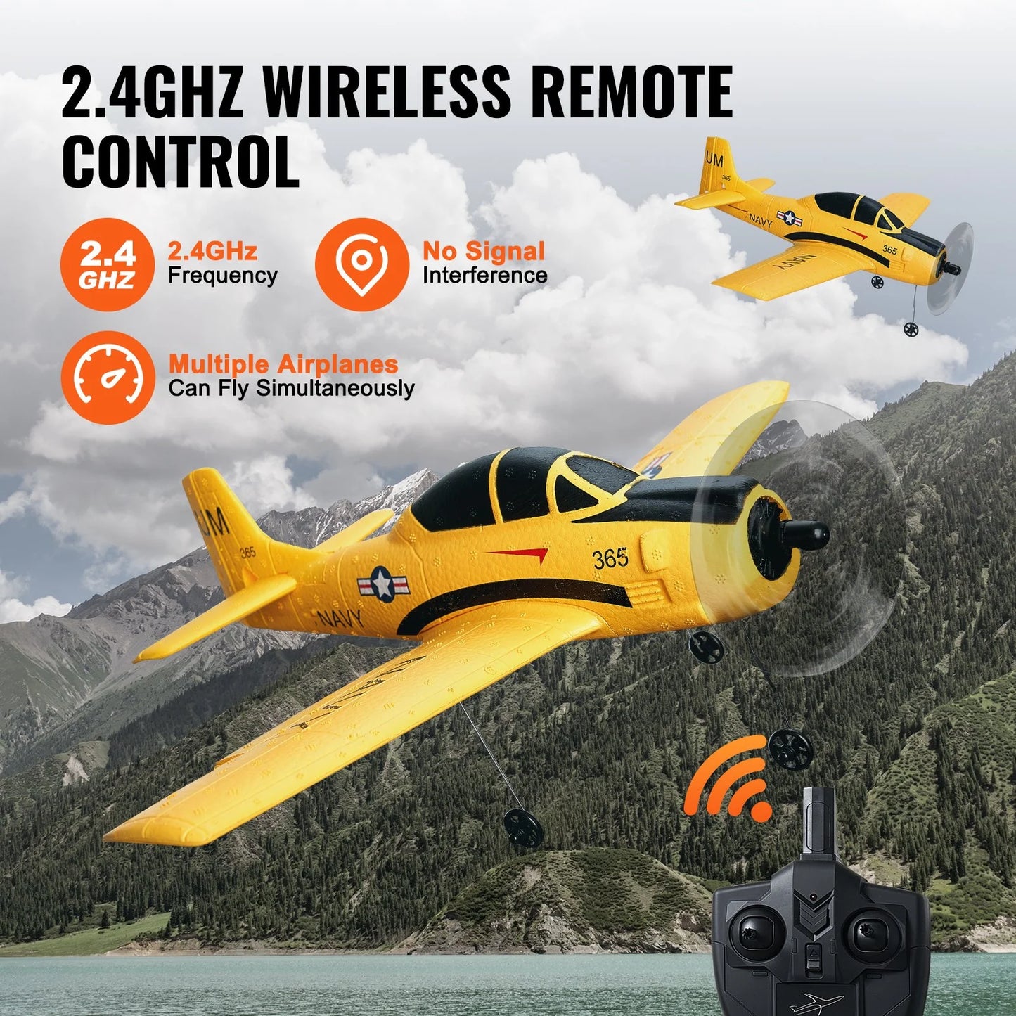 VEVOR Avión de entrenamiento RC - VEVOR RC Airplane Trainer Aircraft EPP Foam RC Plane Toy 2.4 Ghz Remote Control